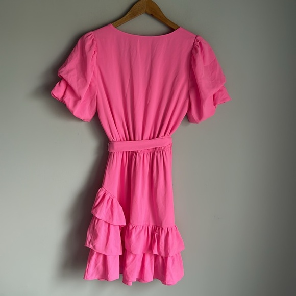 Lilly Pulitzer Martha Stretch Ruffle Dress In Prosecco Pink sz 4 - Picture 3 of 13